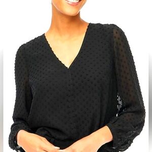 J. Crew Sheer Clip Dot Top